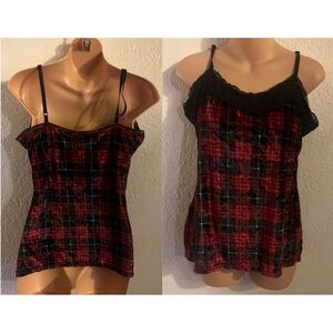 Red and Black Plaid Cami Top